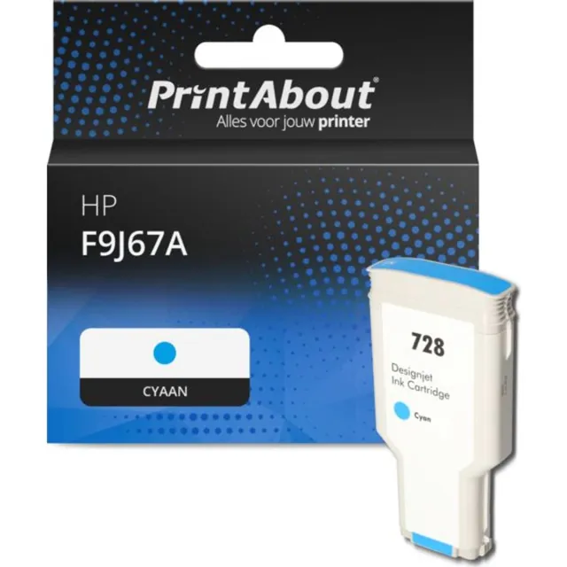PrintAbout Huismerk HP F9J67A (728) Inktcartridge Cyaan Hoge capaciteit
