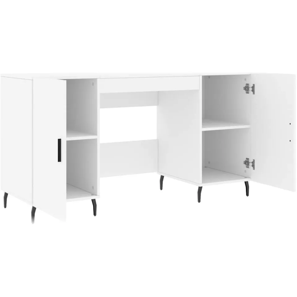 vidaXL Bureau 140x50x75 cm bewerkt hout wit