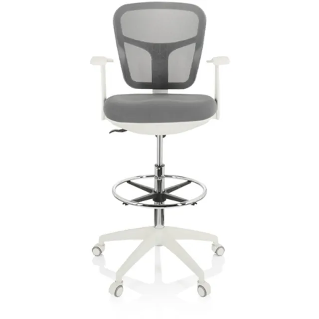 hjh office Werkstoel / Verhoogde bureaustoel TOP WORK 108 W Netstof/Stof grijs hjh OFFICE