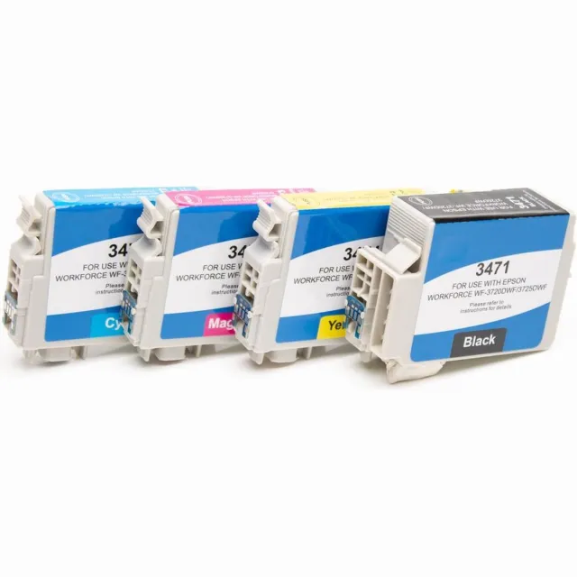 inkmaster Compatible inkt cartridges voor Epson 34 / 34 XL | Multipack van 4 cartridges voor Epson WorkForce Pro WF-3720, 3720 -DWF, WF-3725-DWF