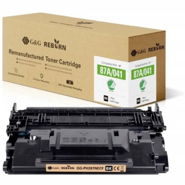 G&G Toner vervangt HP 87A Compatibel Zwart 9000 bladzijden Reborn remanufactured 21242 Kleurloos