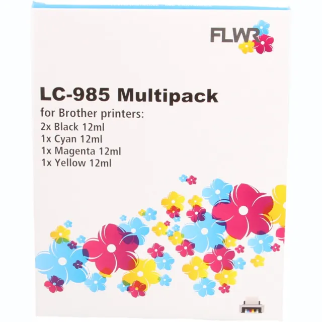 FLWR Inktcartridge / LC-985 / 5-pack Zwart & Kleur - Geschikt voor Brother Zwart en kleur