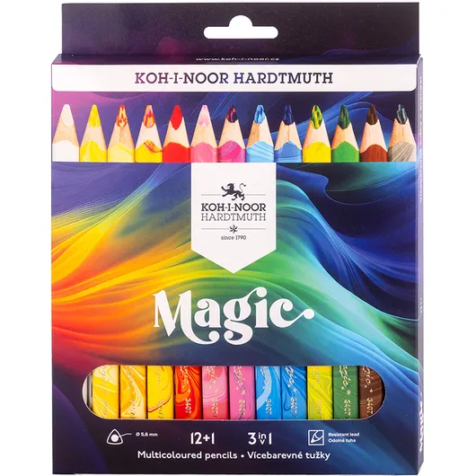 Koh I Noor Kleurpotloden Koh-i-Noor Jumbo Magic doos 13 kleuren