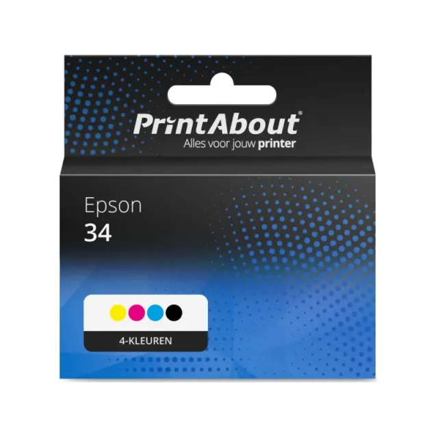 PrintAbout huismerk Inktcartridge 34 (C13T34664010) 4-kleuren Multipack Geschikt voor Epson