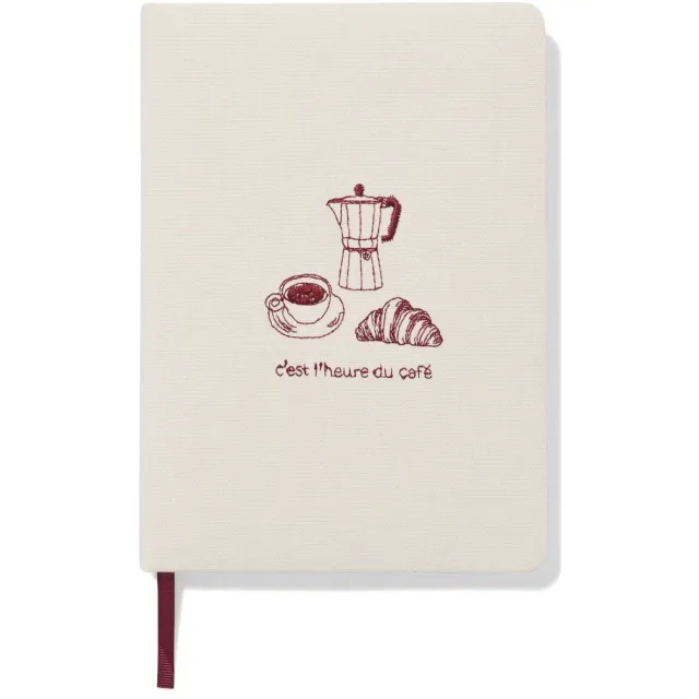 HEMA Notitieboek A5 gelinieerd canvas croissant (gebroken wit)