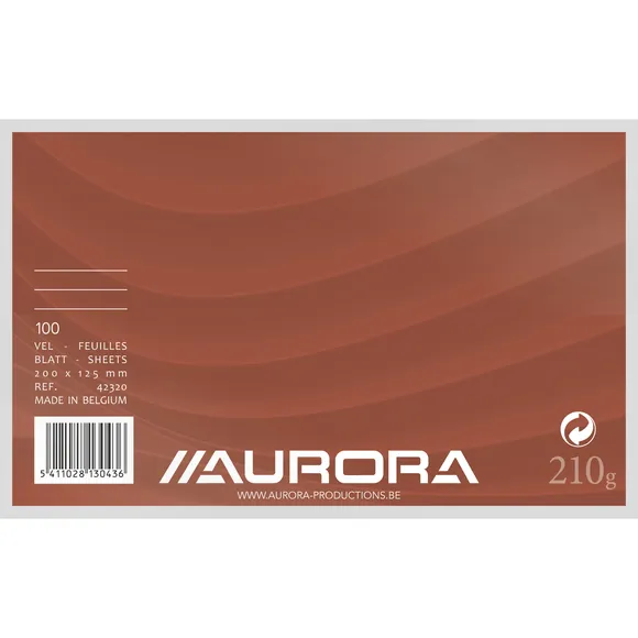 Aurora Systeemkaart Aurora 200x125mm lijn met rode koplijn 210gr wit 100 vel