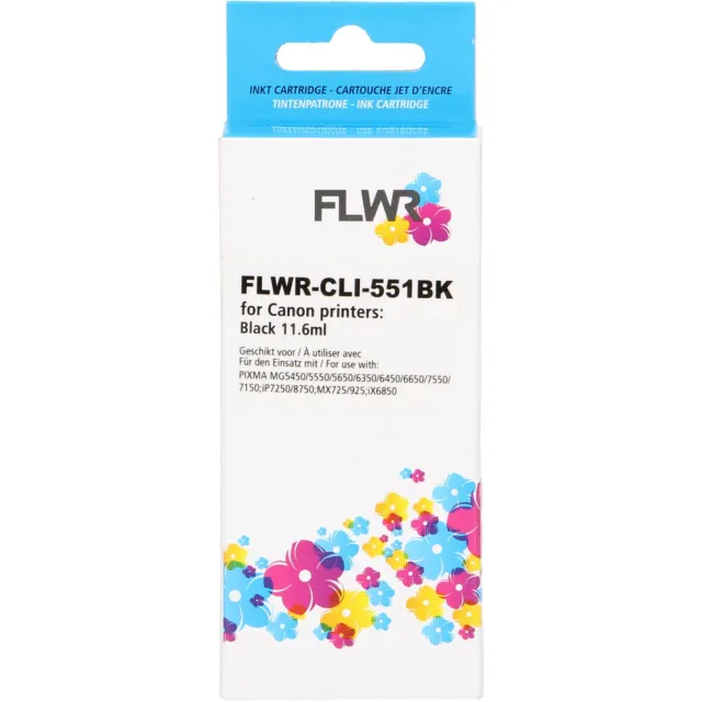 FLWR Cartridges / Canon CLI-551XL / zwart / Geschikt voor Canon