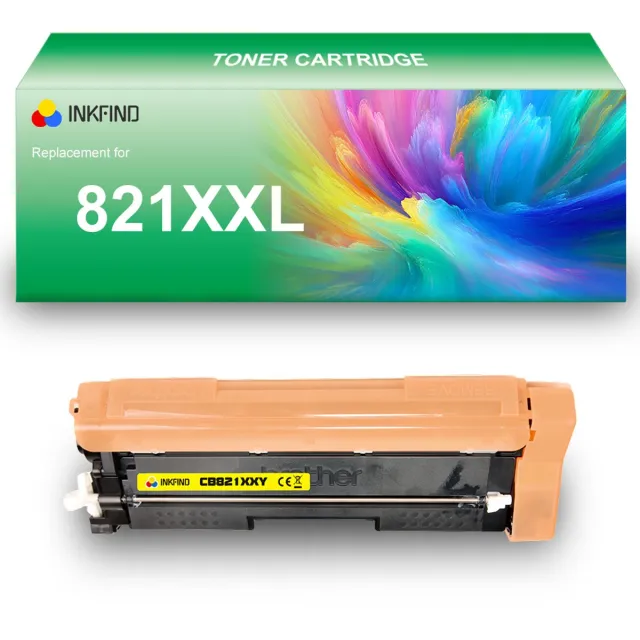 INKFIND TN821XXL Geel tonercartridge compatibel met Brother TN821XXL TN-821XXL Geel toner cartridge - 1-pack Geel Geel x 1