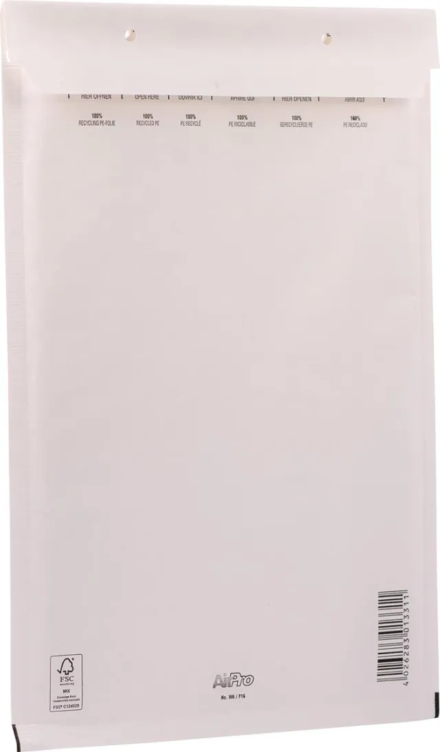 Airpro Bong AirPro luchtkussenenveloppen C16, ft 220 x 340 mm met stripsluiting, wit, pak van 10 stuks