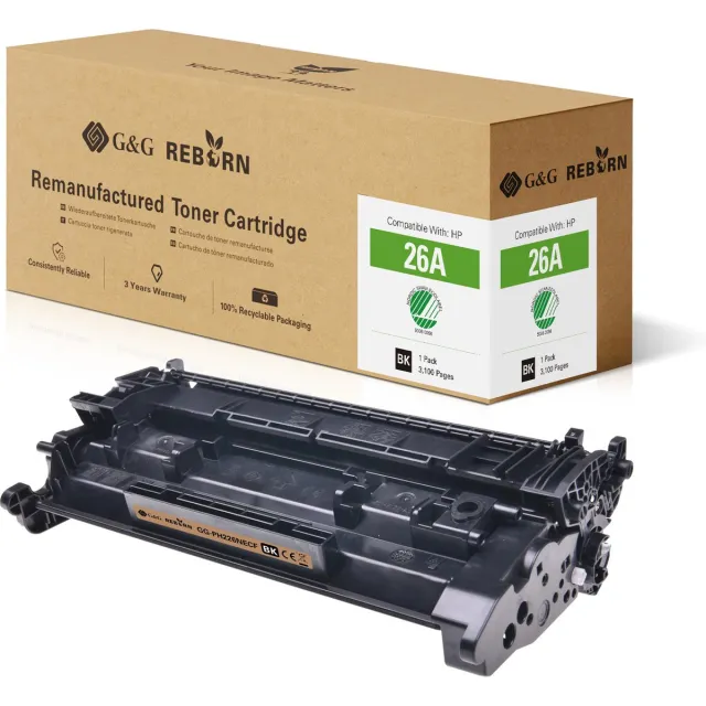 G&G REBORN 26A gereviseerde Tonercartridge Geschikt voor HP 26A CF226A zwart