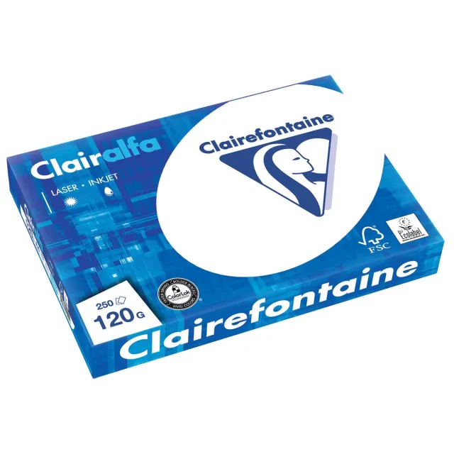 Clairefontaine Clairalfa presentatiepapier ft A4, 120 g, pak van 250 vel wit