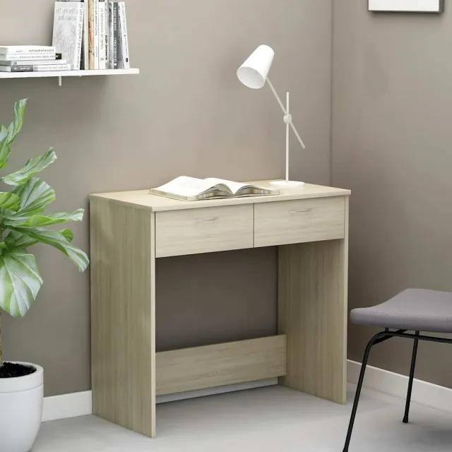 vidaXL Bureau 80x40x75 cm bewerkt hout sonoma eikenkleurig, foto 2
