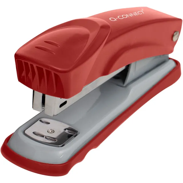 Q-CONNECT nietmachine, metaal, half strip, 25 blad, rood