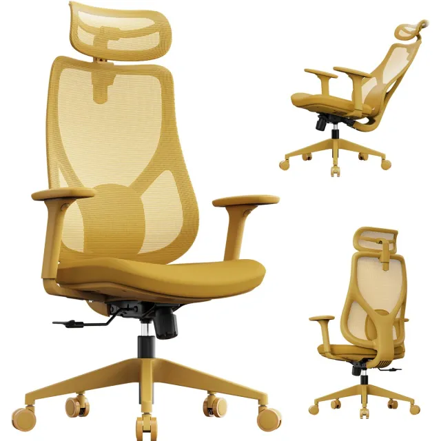 SENSE7 MOYO Gamestoel - Ergonomische Bureaustoel - 3D Armsteunen - Verstelbare Hoofdsteun en Rugleuning - Geel