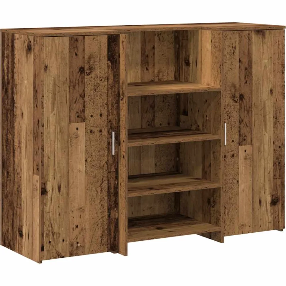 vidaXL Receptiebalie 135x50x103,5 cm bewerkt hout oud houtkleurig bruin, foto 3