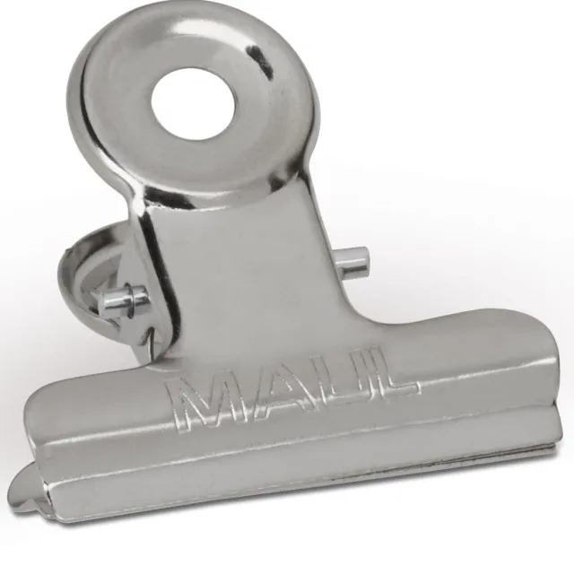 Maul Papierklem MAUL Bulldog 30mm capaciteit 10mm zilver 10 stuks