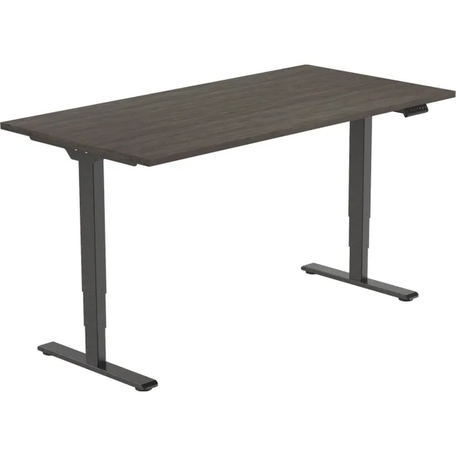 Euroseats OrangeLabel by Euroseats elektrisch zit/sta bureau Eco. Voldoet aan de NEN EN 527. Uitvoering zwart frame en blad 120x80 Logan Eik