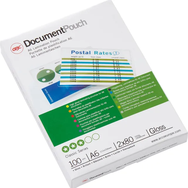 GBC Document lamineerhoes ft A6, 160 micron (2 x 80 micron), pak van 100 stuks