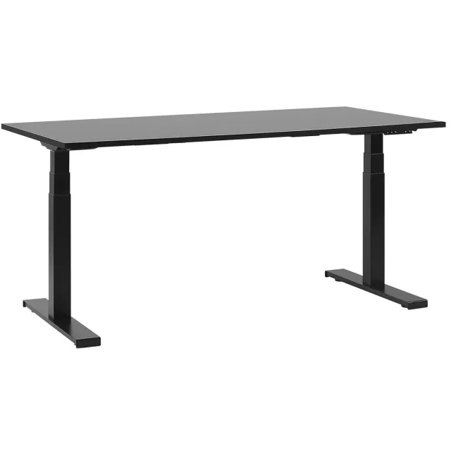 Beliani DESTIN II - Elektrisch verstelbaar bureau - Zwart - 160 x 72 cm - MDF