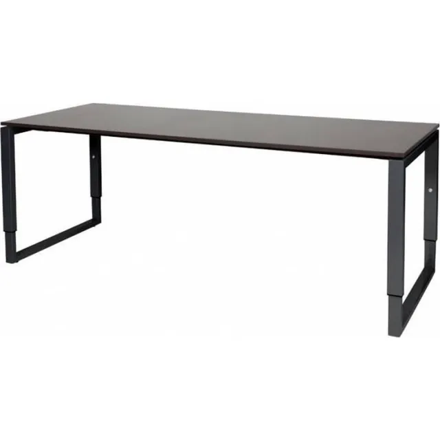 Schaffenburg Verstelbaar Bureau - Plus 200x80 logan - zwart frame Zwart (RAL9005)/Logan eiken