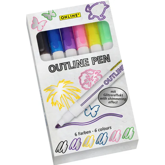 Viltstift Online Outline assorti doos à 6 stuks