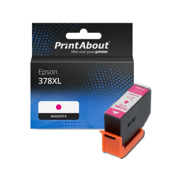 PrintAbout huismerk Inktcartridge 378XL (C13T37934010) Magenta Hoge capaciteit Geschikt voor Epson