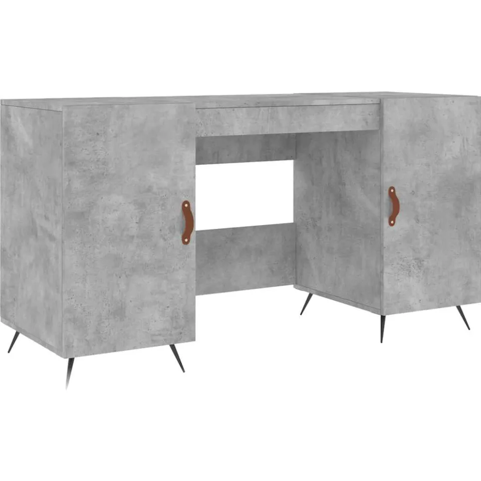 vidaXL Bureau 140x50x75 cm bewerkt hout betongrijs grijs, foto 3