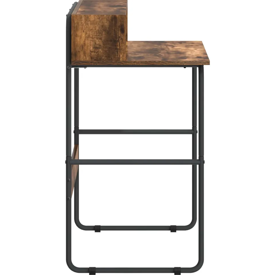 vidaXL Bureau met opbergruimte Gerookt eiken 80 x 50 x 91 cm, foto 4