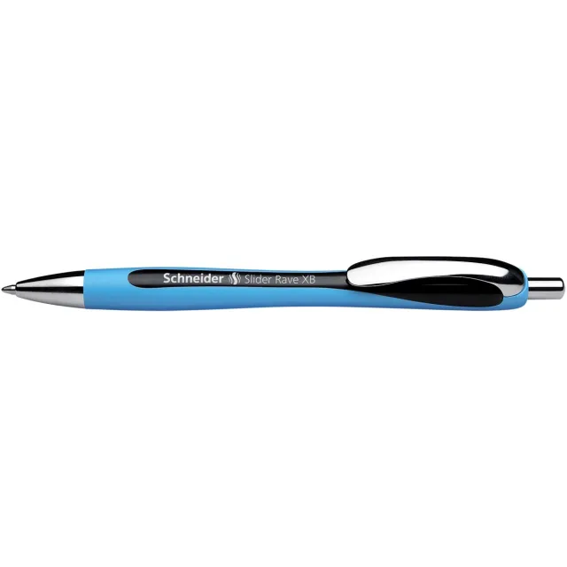 Schneider balpen Slider Rave, extra breed, zwarte inkt, blauw/zwart