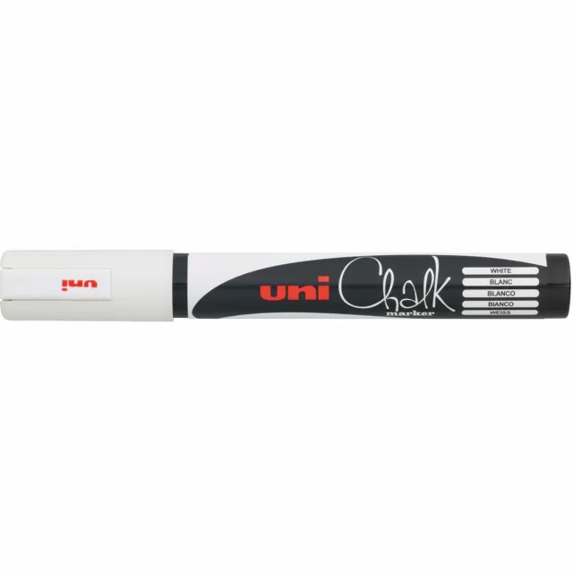 Uni-ball Krijtmarker wit, ronde punt van 1,8 - 2,5 mm