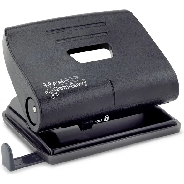 Rapesco Perforator Rapesco Germ-Savvy Heavy Duty 820-P antibacterieel 2-gaats zwart