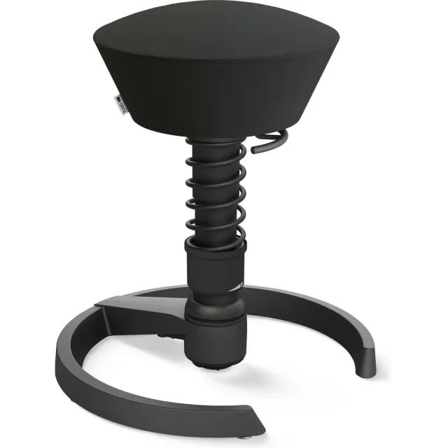 AERIS SWOPPER Uruquay - Ergonomische bureaukruk - zwart kunstleer - zwarte zitting - gliders zwart / gliders