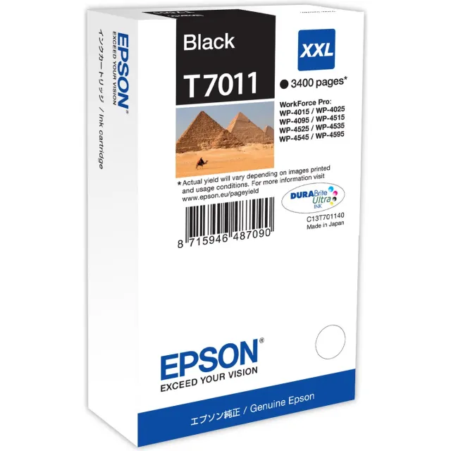 Epson T7011XXL - Inktcartridge / Zwart / Extra Hoge Capaciteit