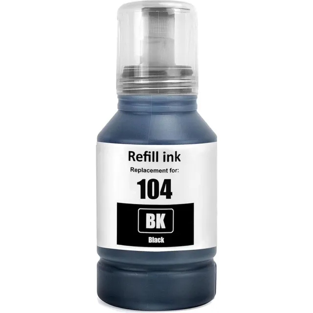 InktDL Huismerk geschikt voor Epson 104 XL Zwarte Inkt - Geschikt voor EcoTank ET-1810 - ET-2721 - ET-2814 - ET-2820 - ET-2825