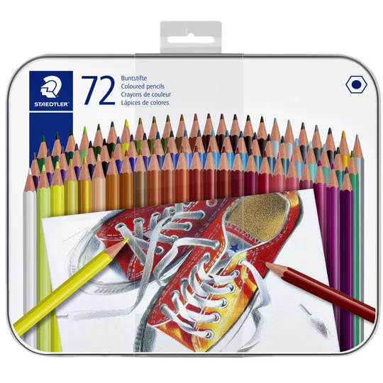 Staedtler Kleurpotlood Staedtler 175 6kantig assorti blik à 72 kleuren
