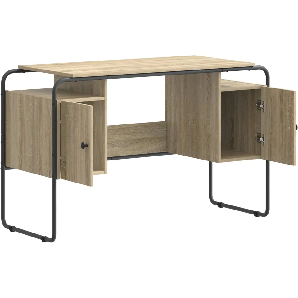 vidaXL Bureau met opbergruimte Sonoma Eiken 120 x 50.5 x 75.5 cm Bruin
