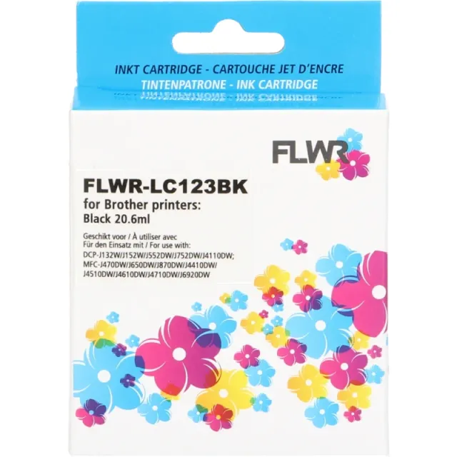 FLWR Brother LC-123 zwart (Huismerk (compatible))