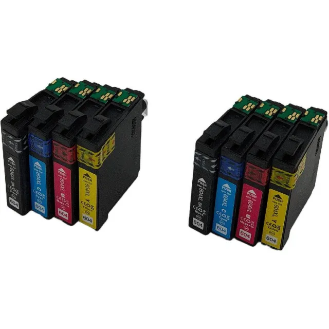 KATRIZ "KATRIZ® huismerk inkt voor Epson T604XL/ 604XL/604 (Zwart+ cyaan+ Magenta + Geel) | 2 sets (8 stuks) | Epson Expression Home XP-2200 / XP-2205 / XP-3200 / XP-3205 / XP-4200 / XP-4205 / Epson WorkForce WF-2910DWF / WF-2930DWF / WF-2935DWF / WF-2950 XL cartridge