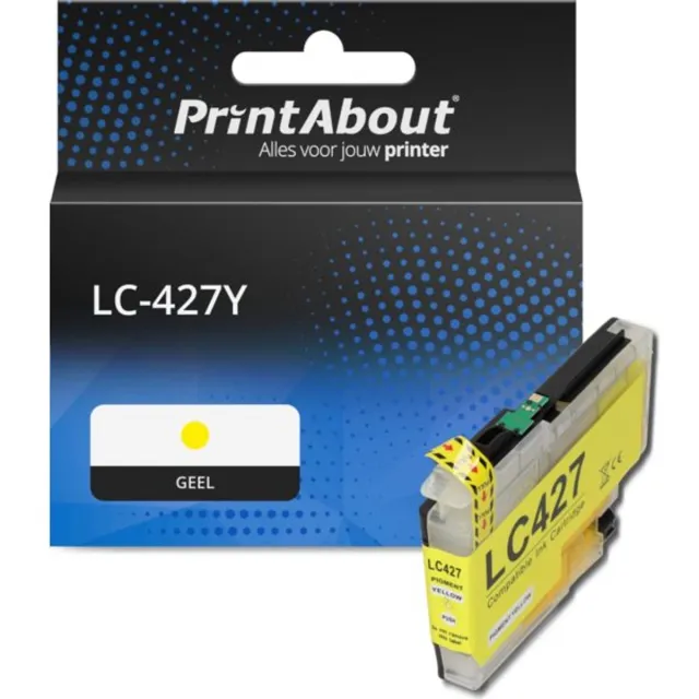 PrintAbout huismerk Inktcartridge LC-427Y Geel geschikt voor Brother