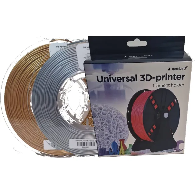 kexcelled 2 * 0,5kg PLA Goud en Zilver filament + Filament houder MOOIE ACTIE!!! Goud+Zilver - PLA K5 1kg