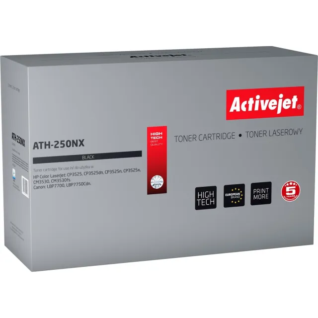 ActiveJet tonercartridge ATH-250NX (vervanging HP 504X CE250X, Canon CRG-723HB; Supreme; 10500 pagina's; zwart)