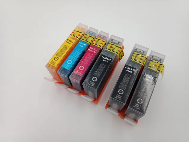 KATRIZ huismerk voor|3x HP364XLBK|1x HP364XLcyan|1x HP364XLmagenta|1x HP364XLyellow | ( 6stuks) Zwart, Cyaan, Magenta, Geel