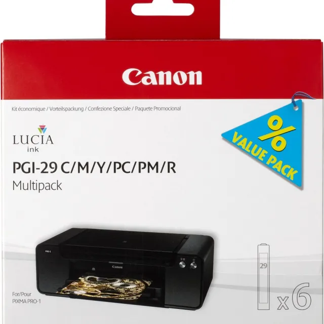 Canon PGI-29 - Inktcartridge / Cyaan / Magenta / Foto Cyaan / Foto Magenta / Rood / Geel Kleur