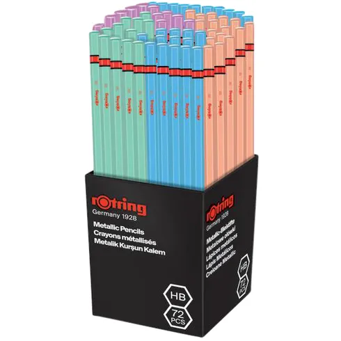 Rotring Potlood rOtring woodcase zeshoekig HB metallic assorti
