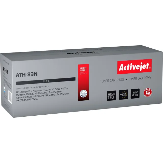 ActiveJet AT-83N toner voor HP-printer; HP 83A CF283A, Canon CRG-737 vervanging; Opperste; 1500 pagina's; zwart.
