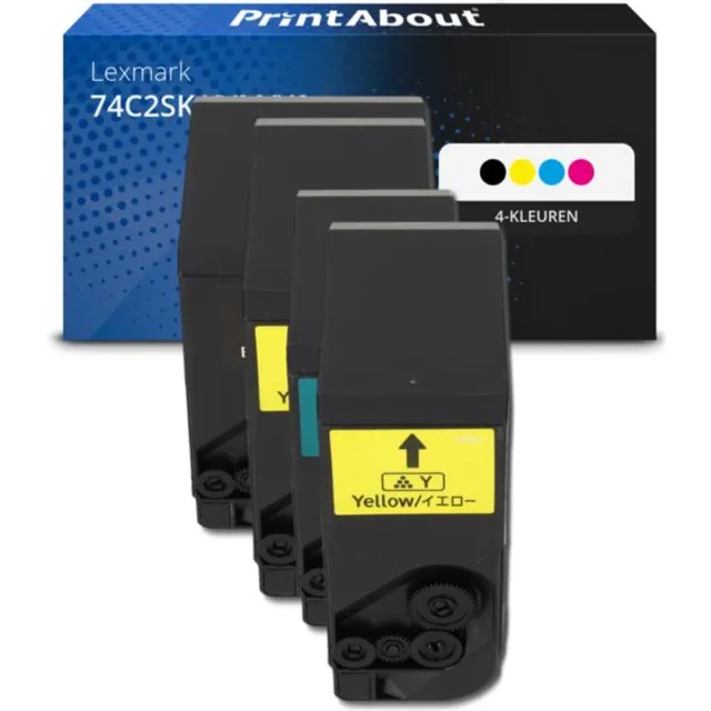 PrintAbout Huismerk Lexmark 74C2SK/C/M/Y0 Toner 4-kleuren Voordeelbundel Hoge capaciteit