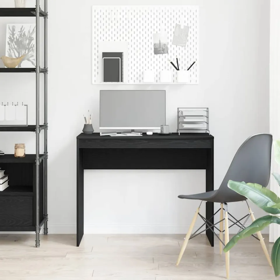 vidaXL Bureau Zwart Eiken 90x40x72 cm Bewerkt Hout, foto 3