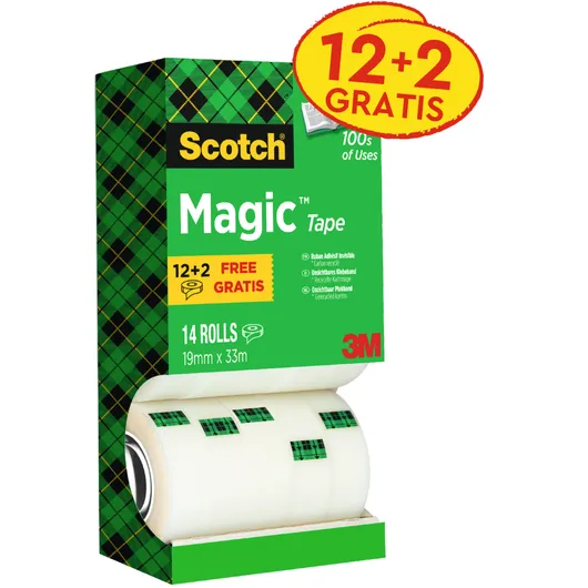 Scotch Plakband Scotch Magic 810 19mmx33m onzichtbaar mat 12+2 gratis