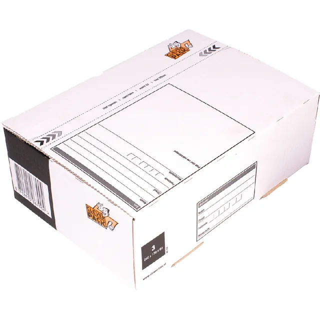 Cleverpack Postpakketbox 3 CleverPack 240x170x80mm wit pak à 25 stuks