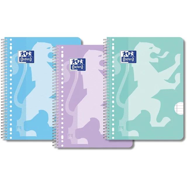 Oxford SCHOOL collegeblok, ft A4+, 160 bladzijden, gelijnd, pak van 3 stuks, assorti blauw